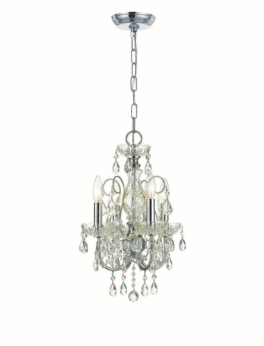 3224-CH-CL-MWP- Imperial 4-Light Mini Chandelier in Polished Chrome with Clear Hand Cut Crystal by Crystorama