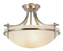 8172 BN- Vitalian 3-Light Semiflush in Brushed Nickel with Marbleized Glass by Trans Globe Lighting