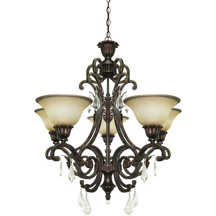 AC1827- Florence Chandelier in Multi Tone Bronze by Artcraft