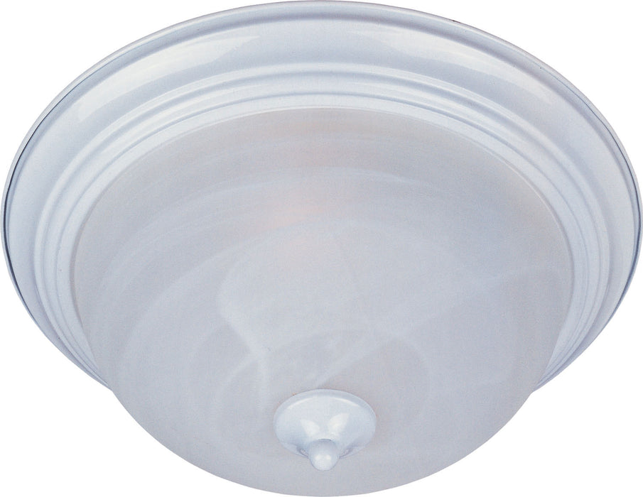 5841MRWT - Essentials 2-Light Flush Mount in White with Marble Glass by Maxim Lighting