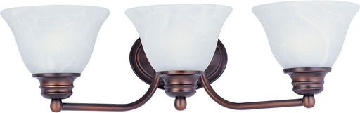 2688MROI - Malaga 3-Light Bath Vanity in Oil Rubbed Bronze with Marble Glass by Maxim Lighting