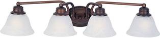 2689MROI - Malaga 4-Light Bath Vanity in Oil Rubbed Bronze with Marble Glass by Maxim Lighting