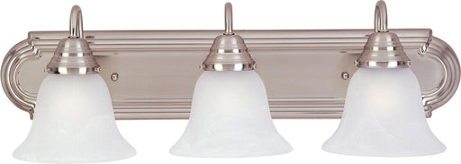 8013MRSN - Essentials 3-Light Bath Vanity in Satin Nickel with Marble Glass by Maxim Lighting