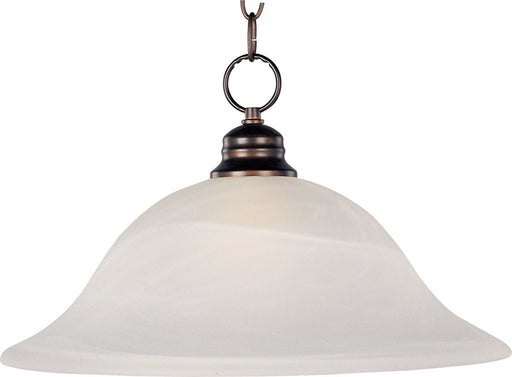 91076MROI - Essentials 1-Light Pendant in Oil Rubbed Bronze with Marble Glass by Maxim Lighting