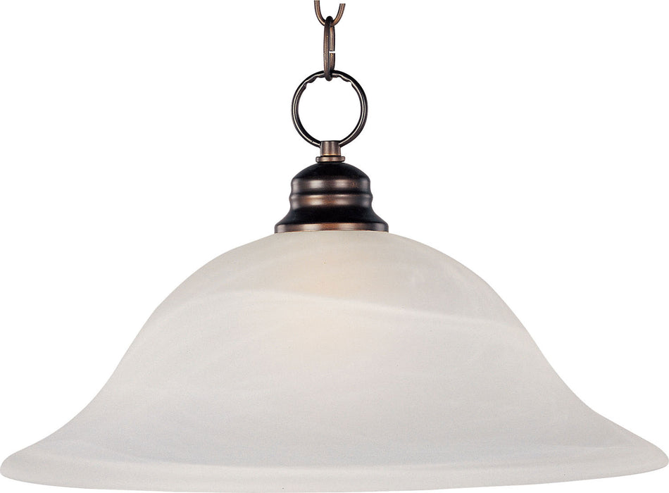 91076MROI - Essentials 1-Light Pendant in Oil Rubbed Bronze with Marble Glass by Maxim Lighting