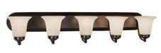 3505 ROB- Rusty 5-Light Vanity Bar in Rubbed Oil Bronze with Marbleized Glass by Trans Globe Lighting