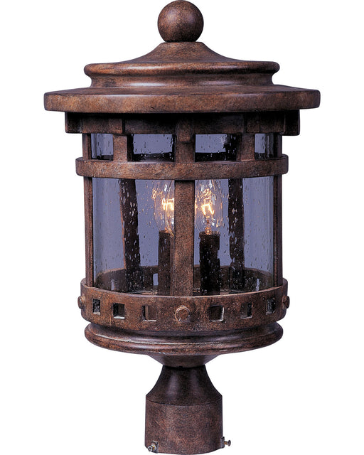 40036CDSE - Santa Barbara VX 3-LT Outdoor Pole Lantern in Sienna by Maxim Lighting