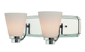 3402-26- Southport 2-Light Bath Fixture in Chrome with Satin White Glass by Dolan Designs