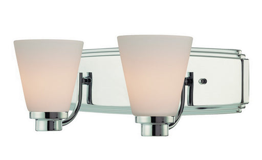 3402-26- Southport 2-Light Bath Fixture in Chrome with Satin White Glass by Dolan Designs