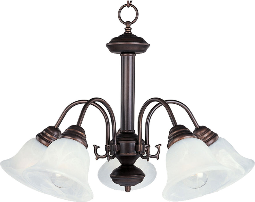 2698MROI - Malaga 5-Light Chandelier in Oil Rubbed Bronze with Marble Glass by Maxim Lighting