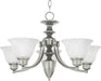 2699MRSN - Malaga 5-Light Chandelier in Satin Nickel with Marble Glass by Maxim Lighting