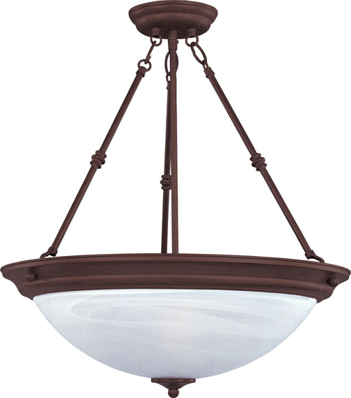 5845MROI - Essentials 3-Light Invert Bowl Pendant in Oil Rubbed Bronze with Marble Glass by Maxim Lighting