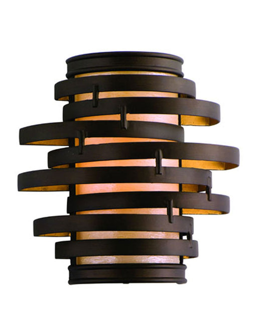 113-11- Vertigo 1-Light Wall Sconce in Bronze & Gold Leaf with Caramel Ice Glass by Corbett Lighting