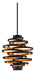 113-43- Vertigo 3-Light Pendant in Bronze & Gold Leaf with Caramel Ice Fibe Glass by Corbett Lighting