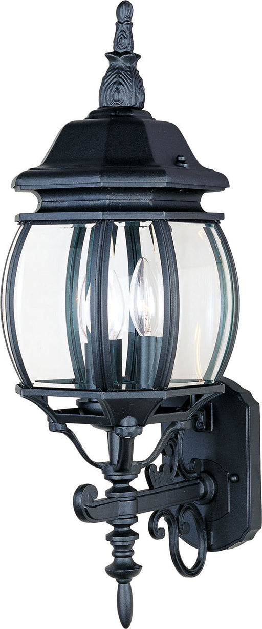 1033BK - Crown Hill 3-Light Outdoor Wall Lantern in Black with Clear Glass by Maxim Lighting