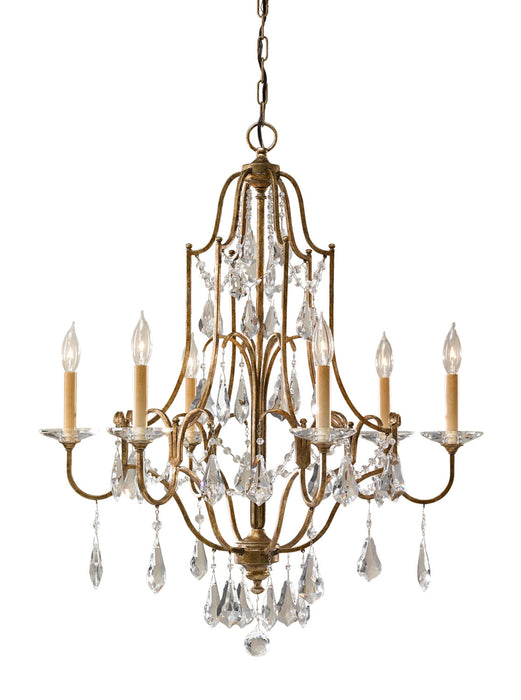 Valentina Six Light Chandelier in Oxidized Bronze