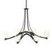 Oval Ribbon 6 Arm Chandelier in Dark Smoke - 104116-SKT-07-ZU0291 by Hubbardton Forge