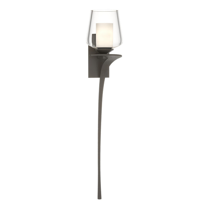 Antasia Double Glass 1 Light (Right Side) Sconce in Dark Smoke - 204712-SKT-RGT-07-ZU0291 by Hubbardton Forge