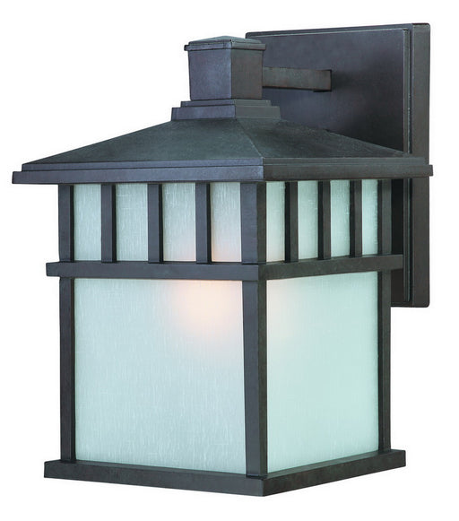 9110-34- Barton Outdoor 1-Light Wall Sconce in Olde World Iron with White Frosted Linen by Dolan Designs