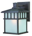 9110-34- Barton Outdoor 1-Light Wall Sconce in Olde World Iron with White Frosted Linen by Dolan Designs