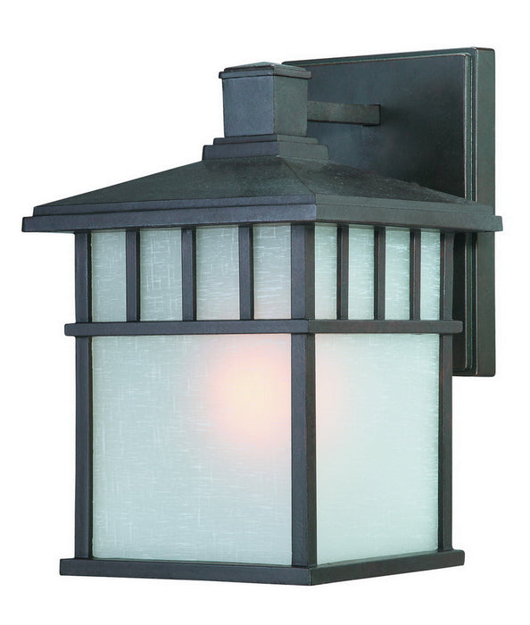 9117-34- Barton Outdoor 1-Light Wall Sconce in Olde World Iron with White Frosted Linen by Dolan Designs