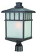 9118-34- Barton Outdoor 1-Light Post Mount in Olde World Iron with White Frosted Linen by Dolan Designs