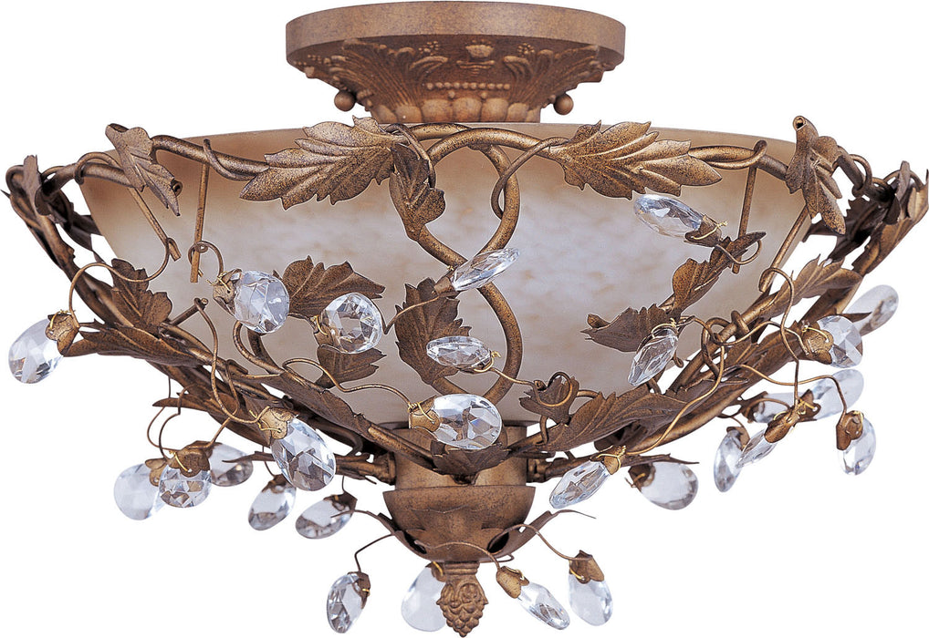 2859EG - Elegante 3-Light Semi-Flush Mount in Etruscan Gold by Maxim Lighting