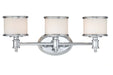 CR-VLU003CH- Carlisle 3-Light Vanity in Chrome with Frosted Opal Glass by Vaxcel