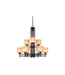 2812-133- Roxbury 9-Light 2-Tier Chandelier in English Bronze with Mojave Glass by Dolan Designs