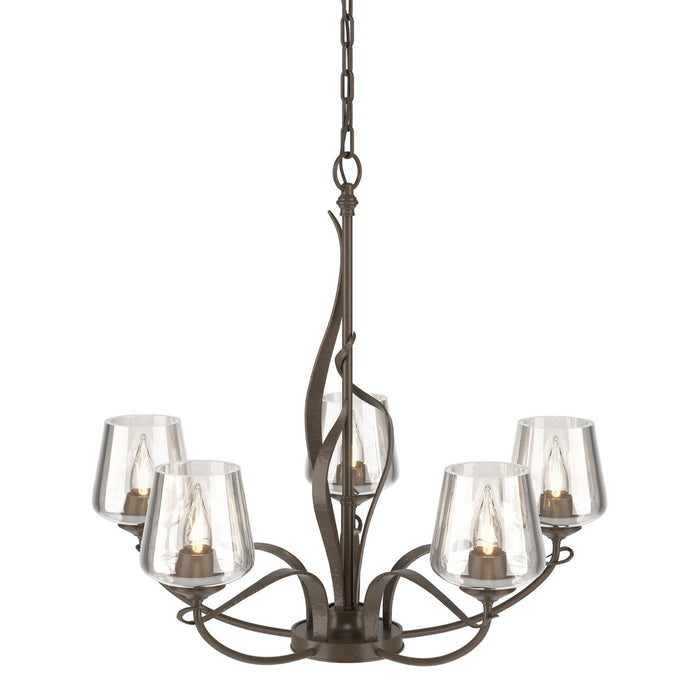 Flora 5 Arm Chandelier in Bronze - 103040-SKT-05-ZM0236 by Hubbardton Forge