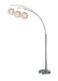 LS-8871PS/WHT- Deion 3-Light Arch Lamp in Polished Steel with White Shade by Lite Source