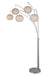 LS-8872PS/WHT- Deion 5-Light Arch Lamp in Polished Steel with White Shade by Lite Source