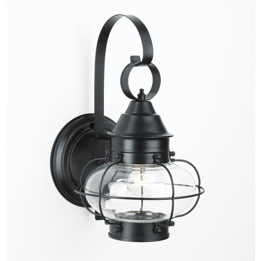 1324-BL-CL- Cottage Onion Large Wall Lantern in Black with Clear Glass by Norwell Lighting