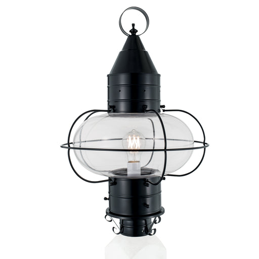 1510-BL-CL- Classic Onion Large Post in Black with Clear Glass by Norwell Lighting