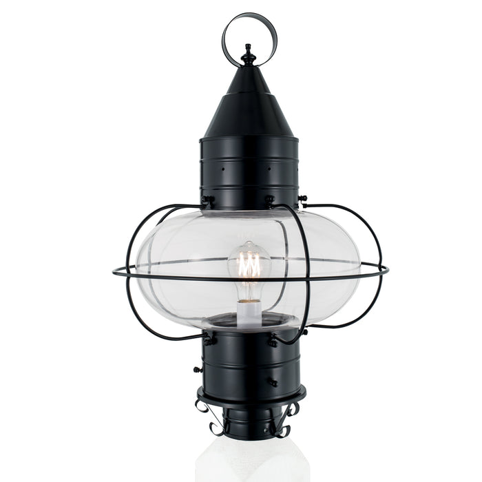 1510-BL-CL- Classic Onion Large Post in Black with Clear Glass by Norwell Lighting