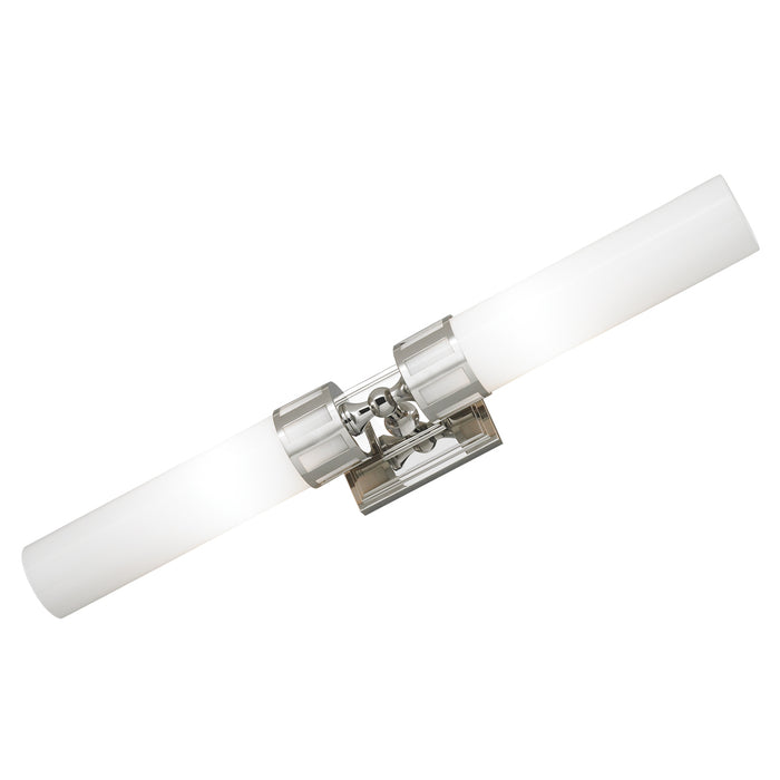 9652-CH-SO- Astor Double Horizontal Sconce in Chrome with Shiny Opal Glass by Norwell Lighting