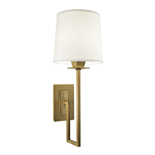 9675-AG-WS - Maya Single Sconce in Aged Brass and White Shade Shade by Norwell Lighting