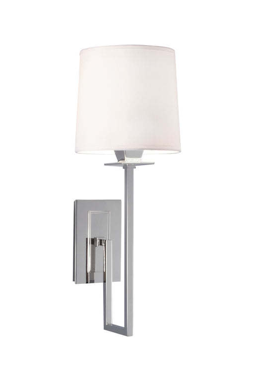 9675-PN-WS- Maya Single Sconce in Polish Nickel & White Shade Shade by Norwell Lighting