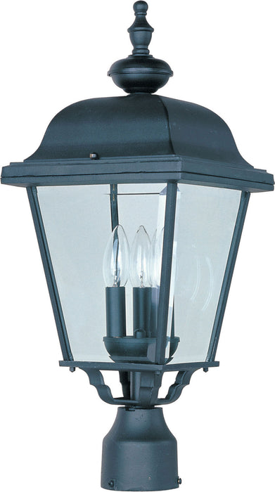 3008BK - Builder Cast 3-Light Outdoor Pole/Post Lantern in Black with Clear Glass by Maxim Lighting