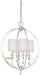 N6840-613- Chadbourne 4-Light Pendant in Polished Nickel with White Fabric Shade by Metropolitan