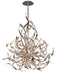 154-46- Graffiti 6-Light Pendant in Silver Leaf Polished Stainless with Smoke Glass by Corbett Lighting