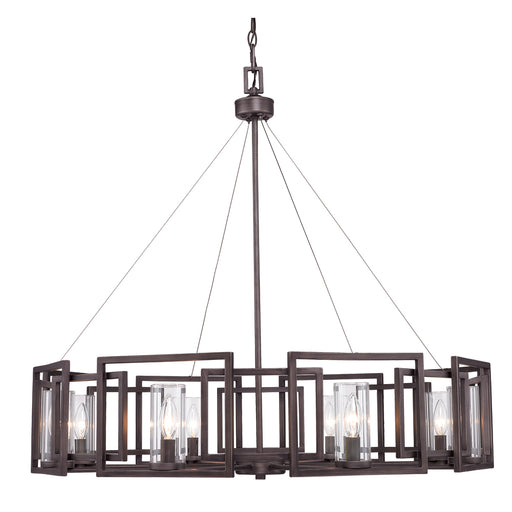 6068-8 GMT- Marco 8-Light Chandelier in Gunmetal Bronze with Clear Glass by Golden Lighting