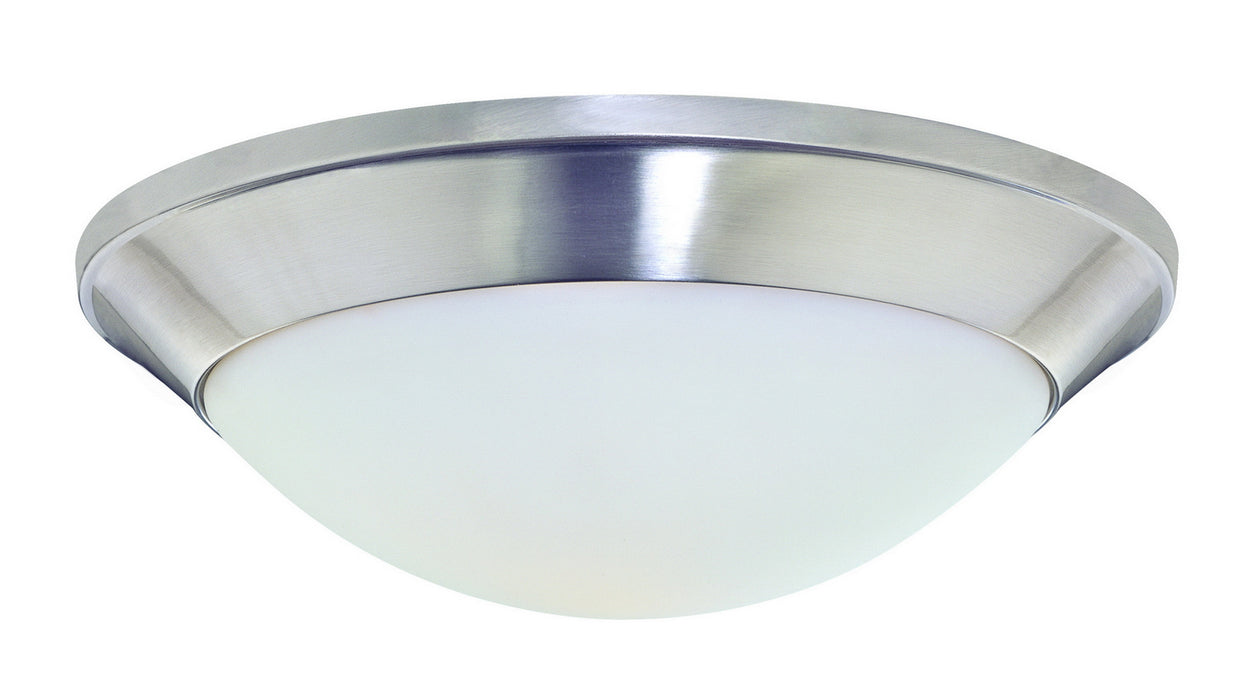 5401-09- Rainier 1-Light Flush Mount in Satin Nickel with Satin White Glass by Dolan Designs