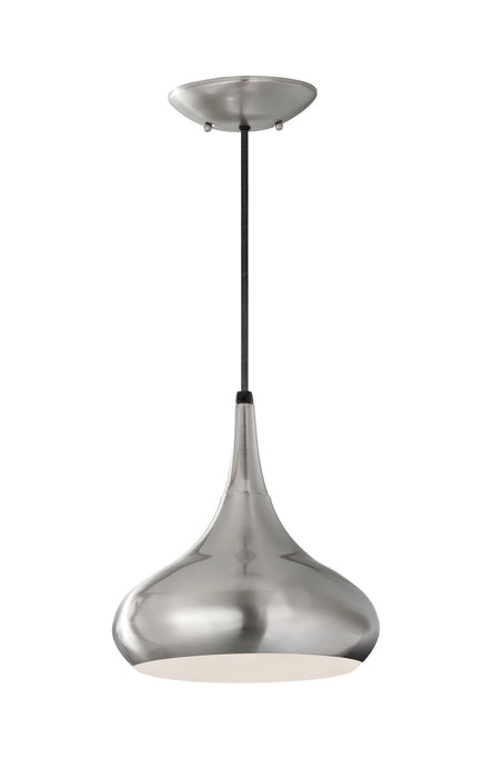 Belle One Light Pendant in Brushed Steel