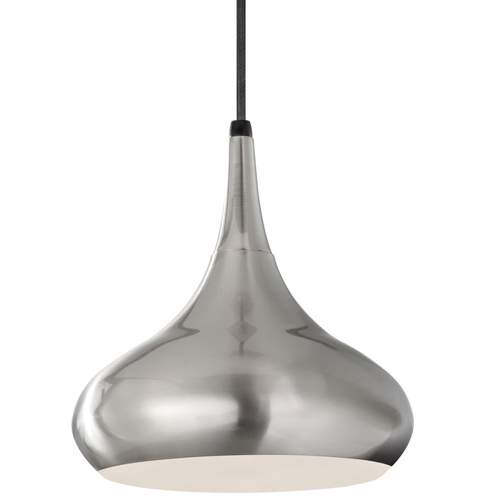 Belle One Light Pendant in Brushed Steel