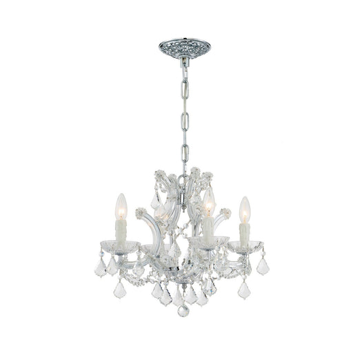 4474-CH-CL-MWP- Maria Theresa 4-Light Mini Chandelier in Polished Chrome with Clear Hand Cut Crystal by Crystorama