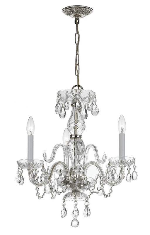 5044-CH-CL-MWP- Traditional Crystal 3-Light Mini Chandelier in Polished Chrome with Clear Hand Cut Crystal by Crystorama