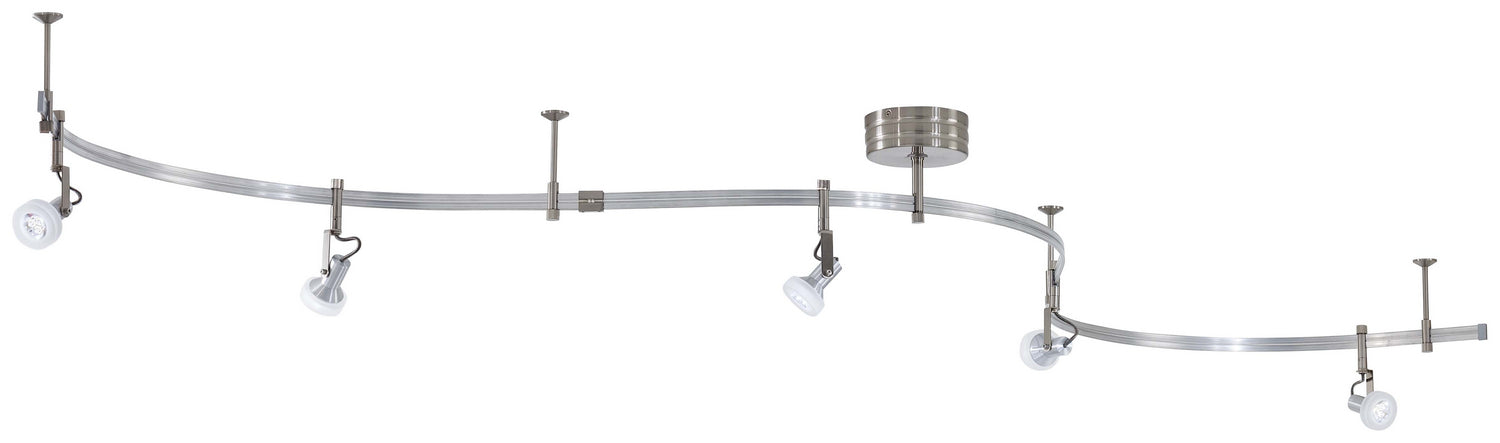 P4305-084- GK Lightrail 5-Light LED Monorail Kit in Brushed Nickel with Frosted by George Kovacs