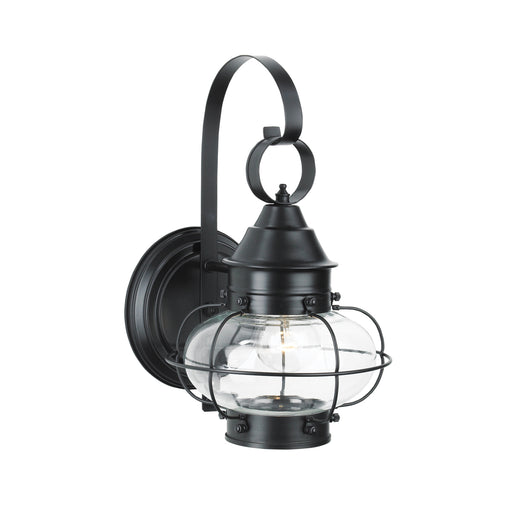 1323-BL-CL- Cottage Onion Small Wall Lantern in Black with Clear Glass by Norwell Lighting