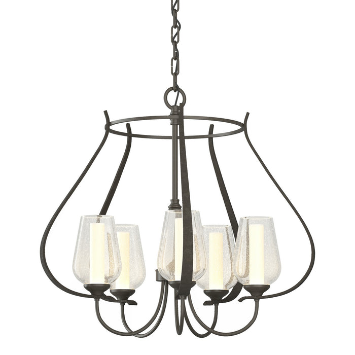 Flora 5 Arm Chandelier in Dark Smoke - 103045-SKT-07-ZS0354 by Hubbardton Forge